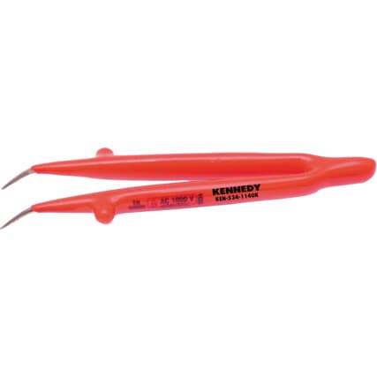 Pinça de pontas curvas, Aço inoxidável Ponta, 145mm, ESD, Isolado — Vista principal
