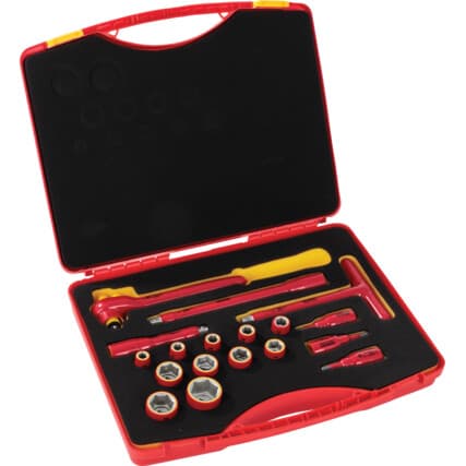 Isolado VDE Reversível Roquete Safety Conjunto de ferramentas, 1/2in. Encaixe quadrado, Conjunto de 18 — Vista principal