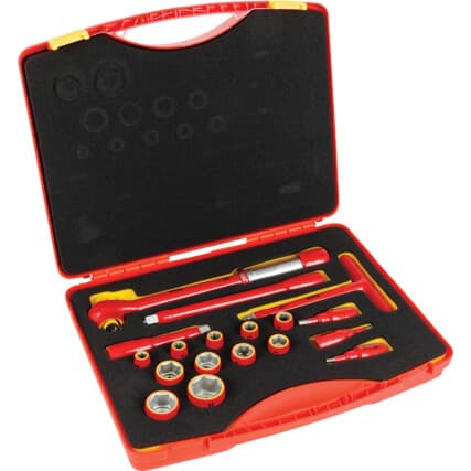 1/2in. Encaixe, Soquete & Chave Kit de ferramentas, Métrico, 10mm - 32mm, Conjunto de 18 — Vista principal