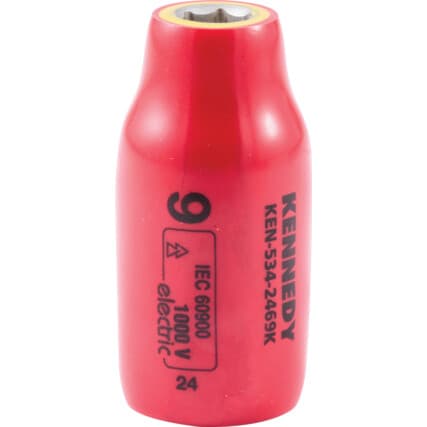 1/2in. Encaixe, Padrão Isolado Soquete, 9mm, Métrico, Revestimento isolante — Vista principal