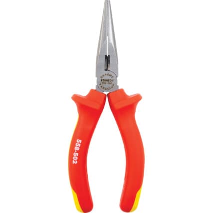 Alicate de pontas finas, Serrilhado, Aço-liga de alto carbono, 160mm, Isolado, VDE — Vista principal