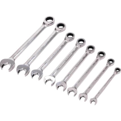 Chave combinada com roquete Conjunto, 8 - 19mm, Conjunto de 8, Aço cromo-vanádio — Vista principal