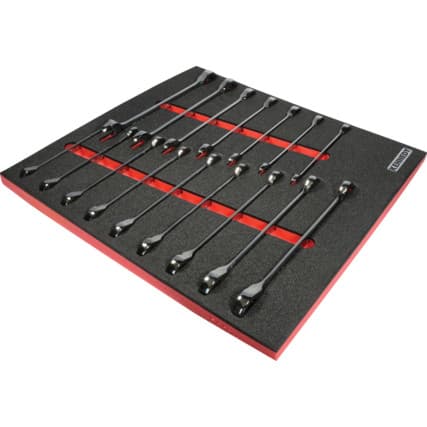 16 peças Chave combinada com roquete Conjunto em 2/3 Espuma de organização para Baús de ferramentas — Vista principal