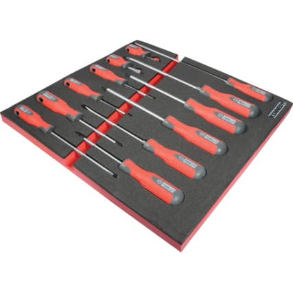 12 peças Pro-Torq Conjunto de chaves de fendas em Espuma de organização com 2/3 de largura para Baús de ferramentas — Vista principal