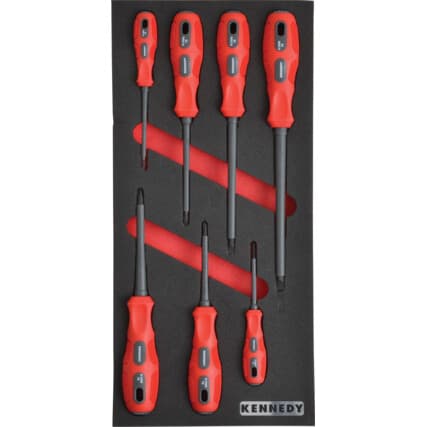 7 peças 1000V Dual Grip VDE Conjunto de chaves de fendas em Espuma de organização com 1/3 de largura para Armários de ferramentas — Vista principal