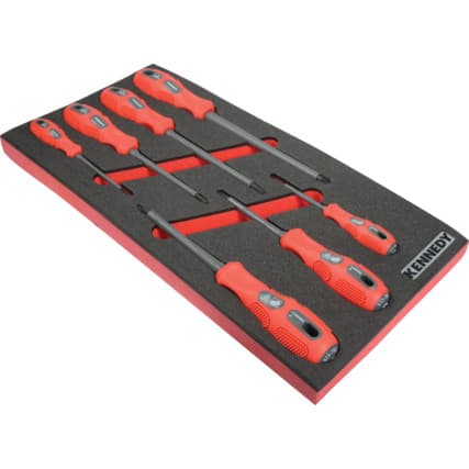 7 peças 1000V Dual Grip VDE Conjunto de chaves de fendas em Espuma de organização com 1/3 de largura para Baús de ferramentas — Vista principal